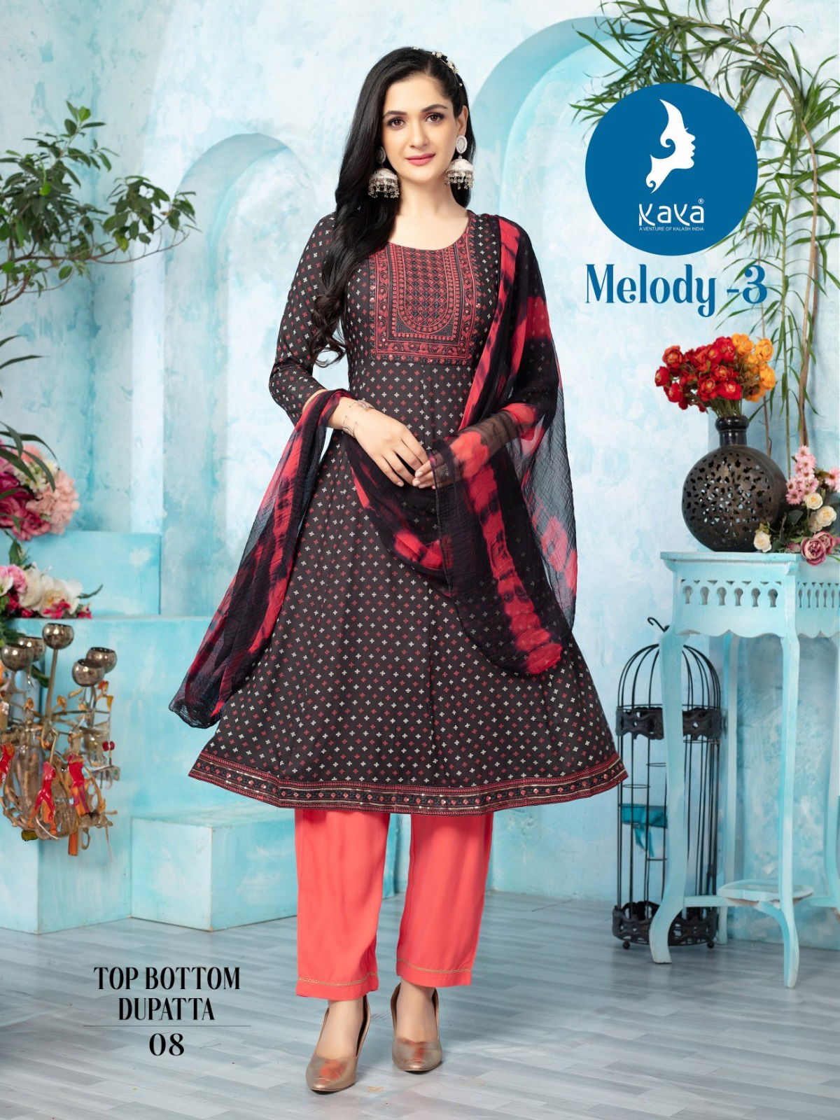 Melody 3 By Kaya Rayon Kurti With Bottom Dupatta Suppliers In Mumbai
